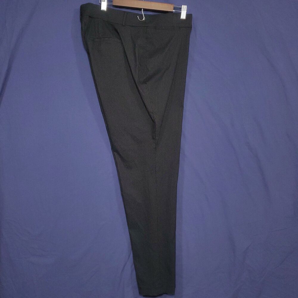Lane Bryant Black Pin Stripe Dress Pants Trousers Size 18 Regular "The Allie"